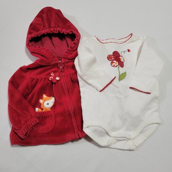 Gymboree Adorable Fox Used 6-12 month Hoodie. Outlet Used Bodysuit Mixed Bin Z27 - Picture 1 of 5